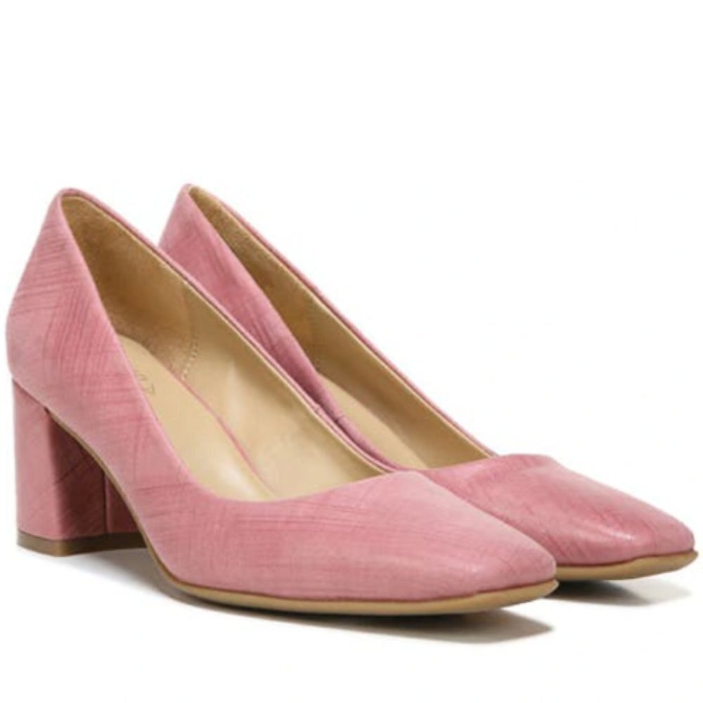 NATURALIZER Warner Square Toe Pump In Rose Fabric